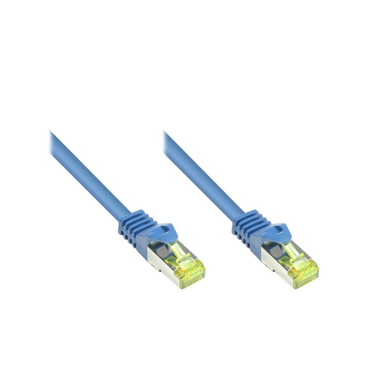 Good Connections Patchkabel mit Cat. 7 Rohkabel S/FTP 0,25m blau